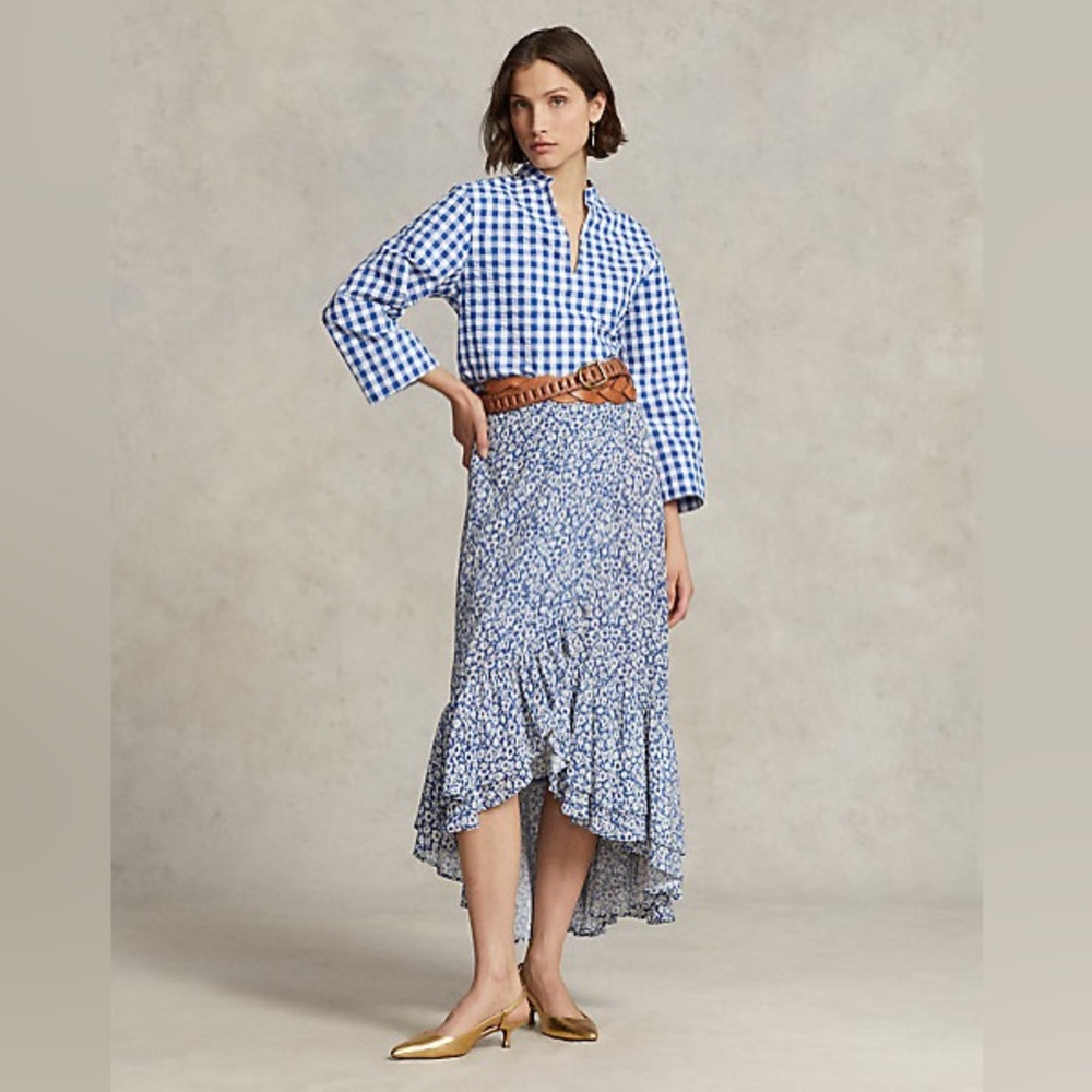 Ralph Lauren Floral Ruffled Crepe Skirt